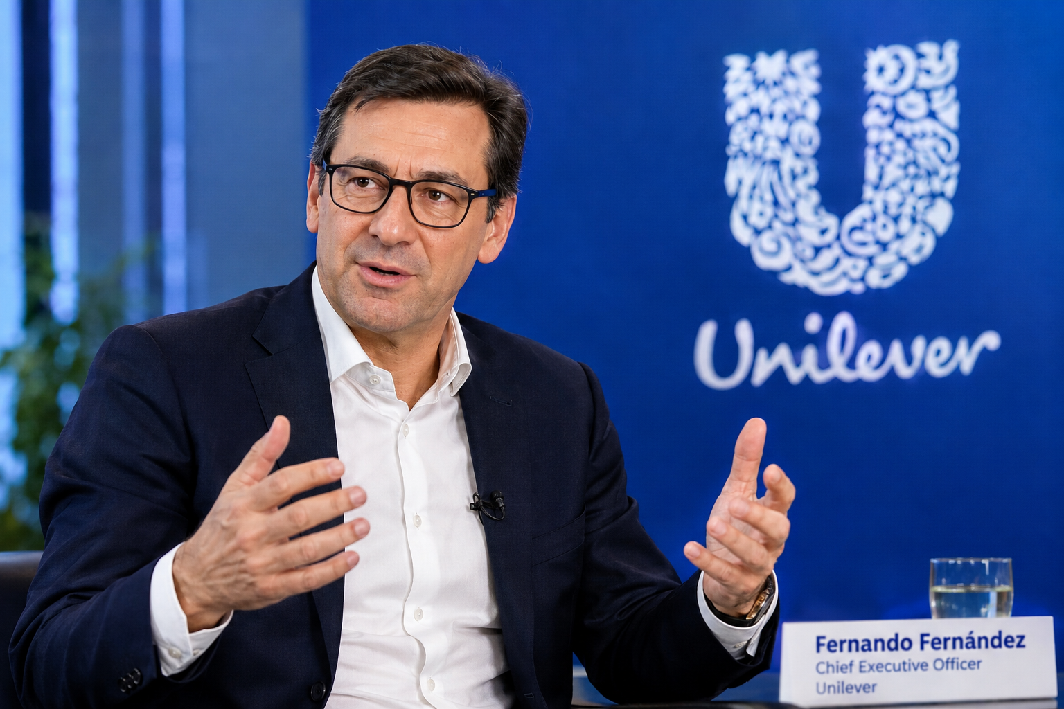 Unilever CEO Fernando Fernández speaking during an interview