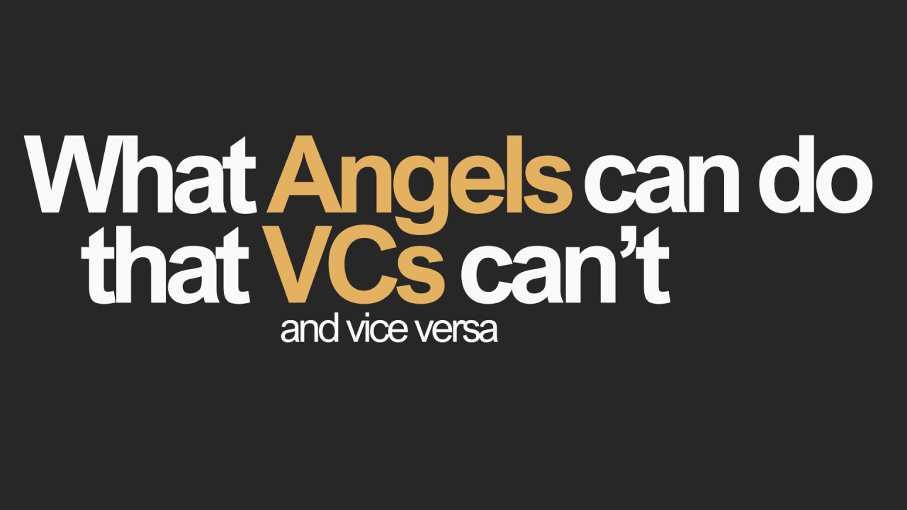 What Angels Can Do That VCs Can't (and Vice Versa)