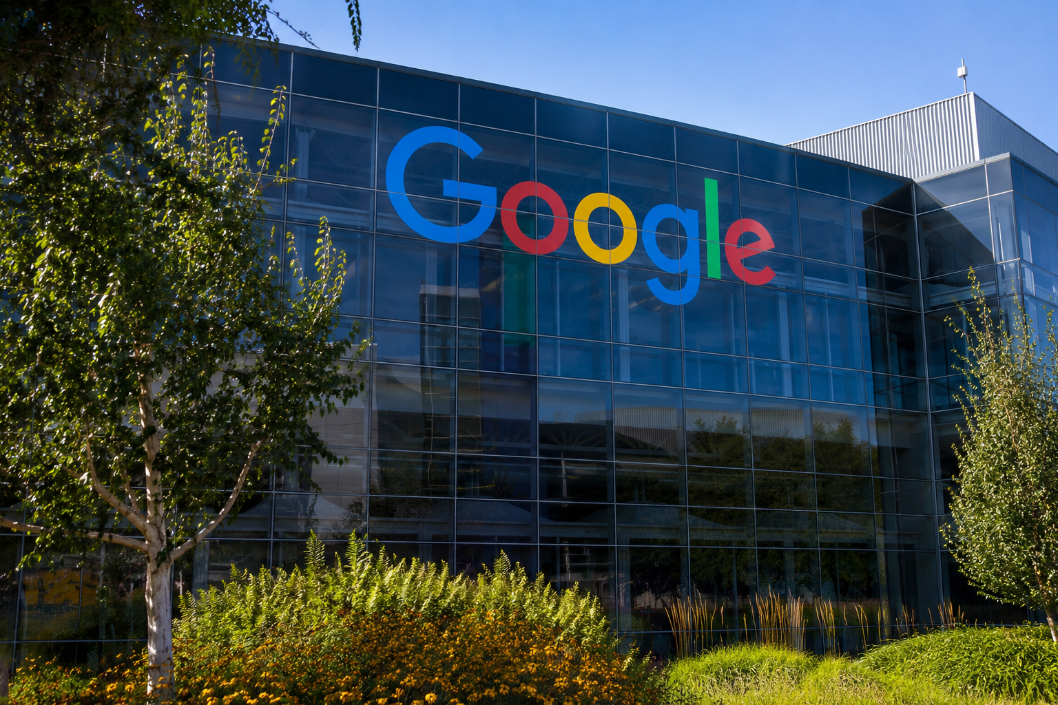 Google headquarters building representing the company’s AI leadership and strategy